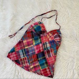 American Eagle: multi plaid summer halter